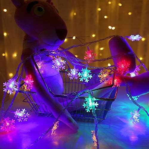 AUAUY Snowflakes String Lights 40 LED 19.6FT String Lights Battery Operated