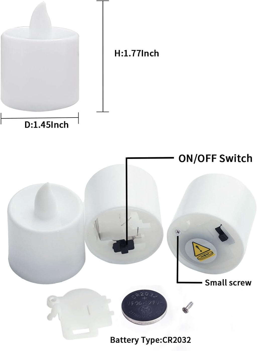 LANKER 24 Pack Flameless Led Tea Lights Candles, Steady Cool White Candles (White)