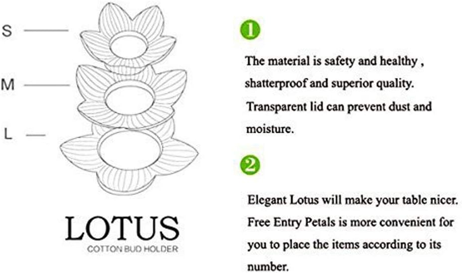 2-Pack Lotus Flowers Cotton Swab Holder, Small Q-Tips Toothpicks Storage Organizer,Bathroom Vanity Canister(Green+Pink)
