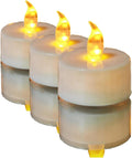 YIWER Battery Tea Lights Candles Set of 24: Flickering flameless Realistic Tealights with Warm Yellow Light Candle Light for Festivals Parties Halloween Warm Atmosphere (Pack of 3)