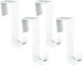 Giantree Plastic Over The Door Hooks, 4 Pack Door Hanger Hook White Coat Rack Hook, Plastic Over Doors Hooks for Hanging Clothes Towels for Bedroom Kitchen Bathroom