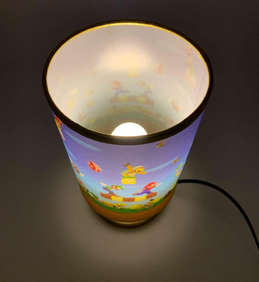 Table Lamp Night Bedside Light Wood Base Boys Room Nice Decoration or Gifts