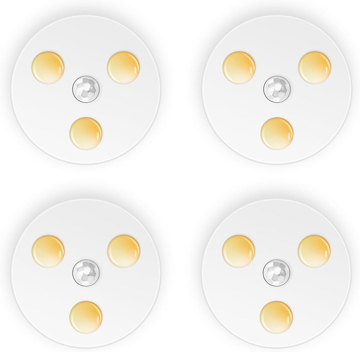 USB Rechargeable Motion Sensor Night Lights,Cabinet Lights, 3 Color Temperatures,Wireless Stick On Under Counter Lights for Wardrobe, Kitchen, Bathroom, Stairway, Bedroom,Closet(4 Pack)