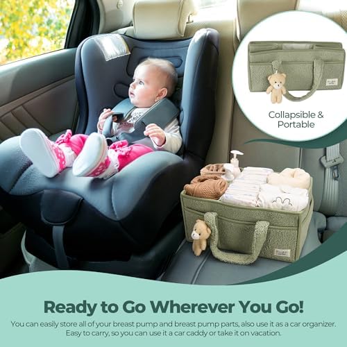 PeraBella Diaper Caddy Organizer for Changing Table, Storage Basket for Wipes, Gift for Baby Shower, Car Organizer, Nursery Organizer, Portable Storage (Pack of 2)