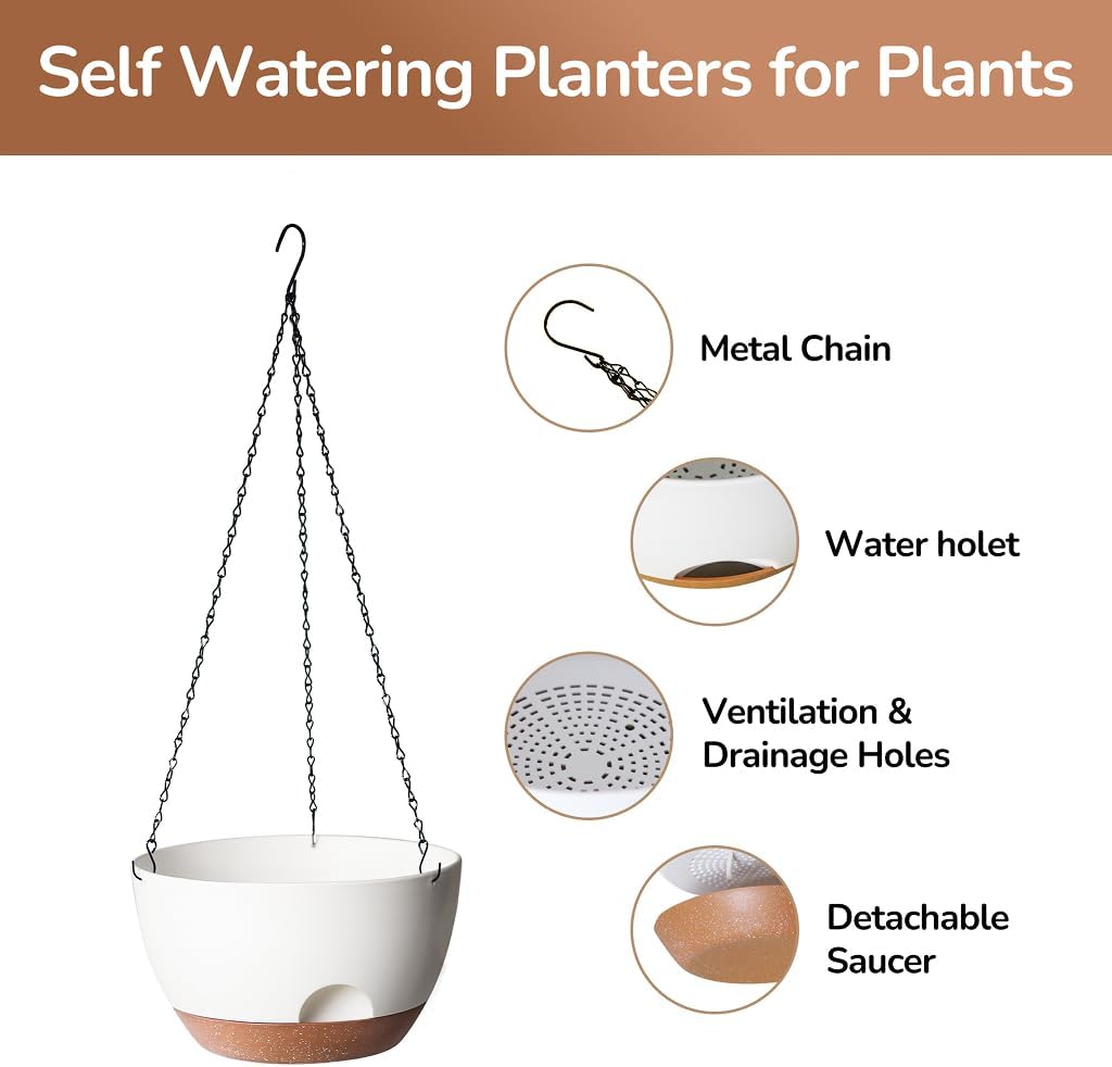 Hanging Planter, 12 Inch, White