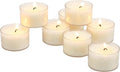 Stonebriar Bulk 96 Pack Unscented Smokeless Long Burning Clear Cup Tea Light Candles with 8 Hour Extended Burn Time, White