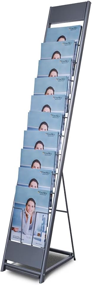 10-Layer Magazine Rack - 8.6"x11" Display Stand for Literature, Product Introductions & Public Reception Areas (A4 Width)
