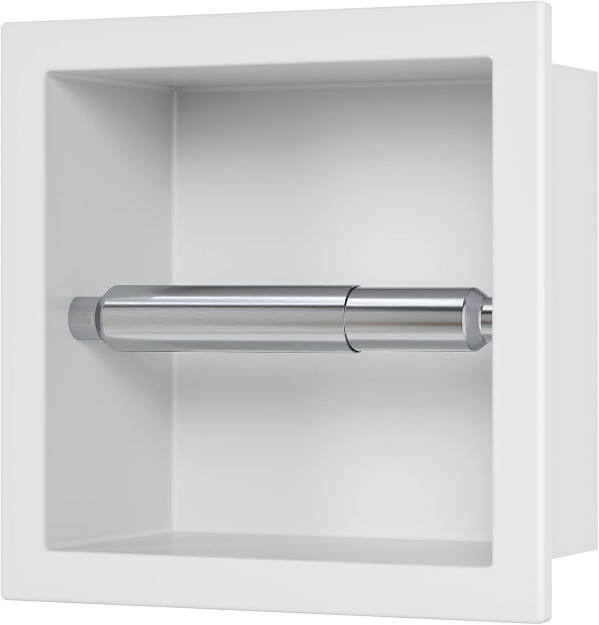 Neodrain White 304 Stainless Steel Recessed in Wall Toilet Paper Holder