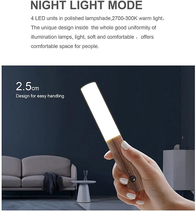 Wood Motion Sensor Night Light RGB Walnut Stairway(Walnut)