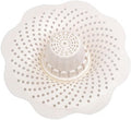 Tub Protector Hair Cather and Strainer, Hair Drain Clog Prevention Drain Snake, Snare and Auger, White