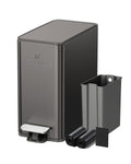 10L/2.6G Slim Bathroom Trash Can, Narrow Stainless Steel Soft-Close Step Pedal Bin with Lid, Odor Control Carbon Box, Removable Inner Bucket, Small Waste Bin for Bedroom, Office, RV (Gray)