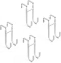 Over-the-Door Hooks, 4 Pack Heavy Duty Anti-Scratch Rubber Door Hangers for Hanging Coat, Towel, Bag and Key, Fit 1-3/8" Interior Doors, Perfect for Bathroom Bedroom and Kitchen, White