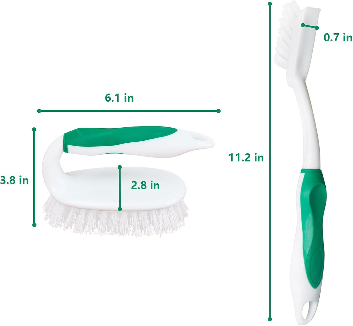 Scrub Brush Set, 4 Pack Deep Cleaning Brush Kit, Green