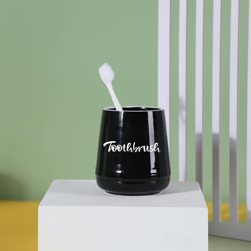 Ceramic Toothbrush, Brushing Holder Easy to Clean (Black)