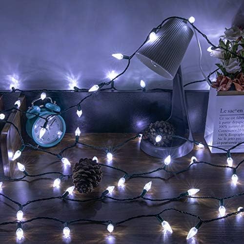 AWQ 300LED 108 FT C6 Christmas String Lights Plug in White Decorations