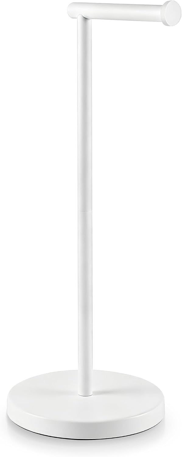 KES White Toilet Paper Holder Stand, Freestanding with Heavy Base
