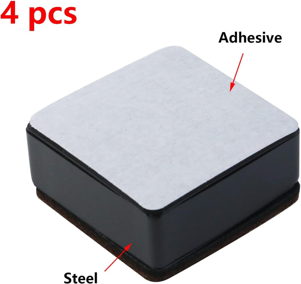 Antrader 1.2 Inch Self-Adhesive Bed Risers with Felt Pad,Carbon Steel,4Pcs