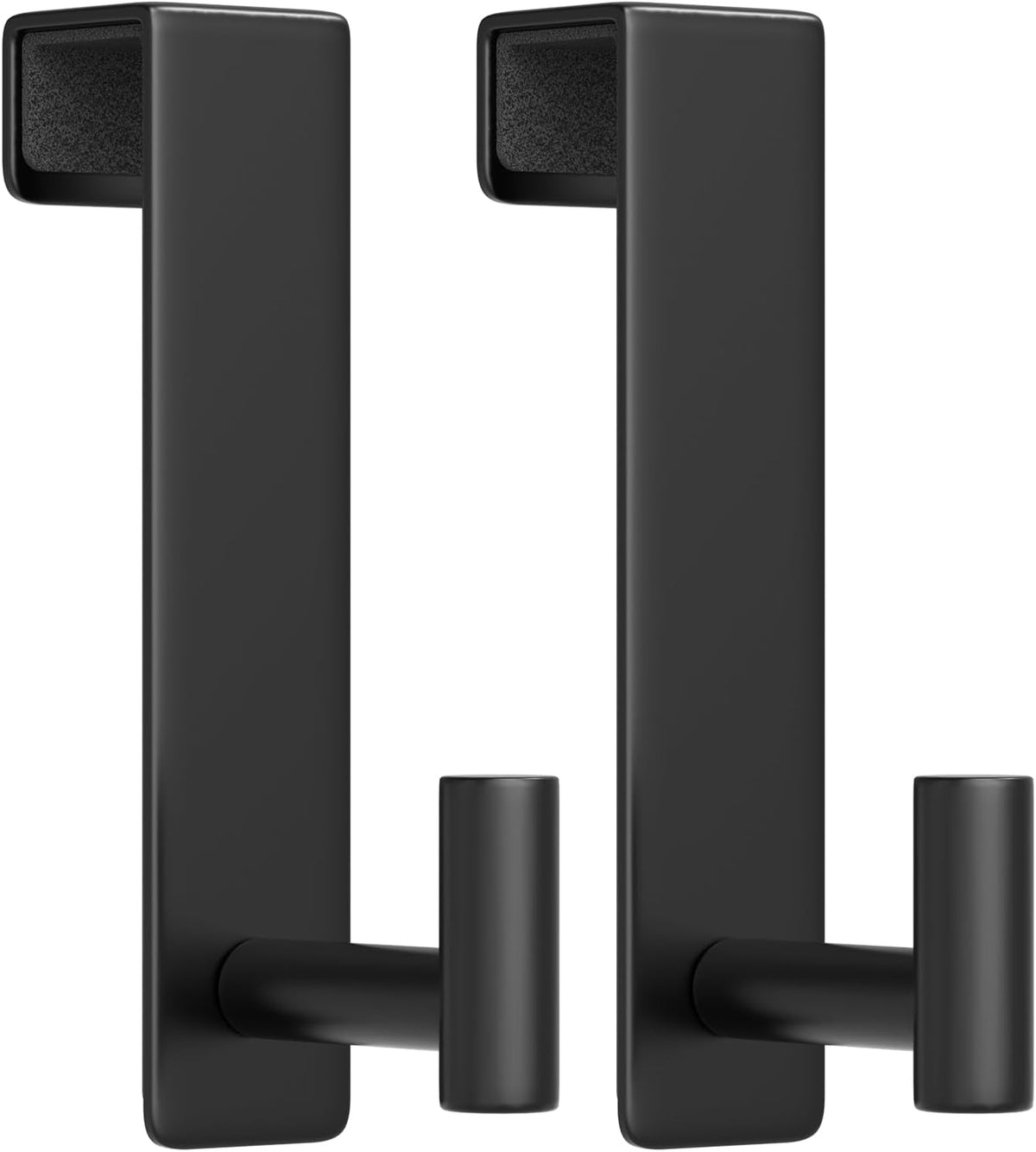Stainless Steel Over The Door Hooks Heavy Duty, Bathroom Towel Holder Door Mount Coat Rack Towel Rack for Bedroom, Doors Hangers Towel Hooks for Bathroom Dorm Essentials (Black, 2 Pack)