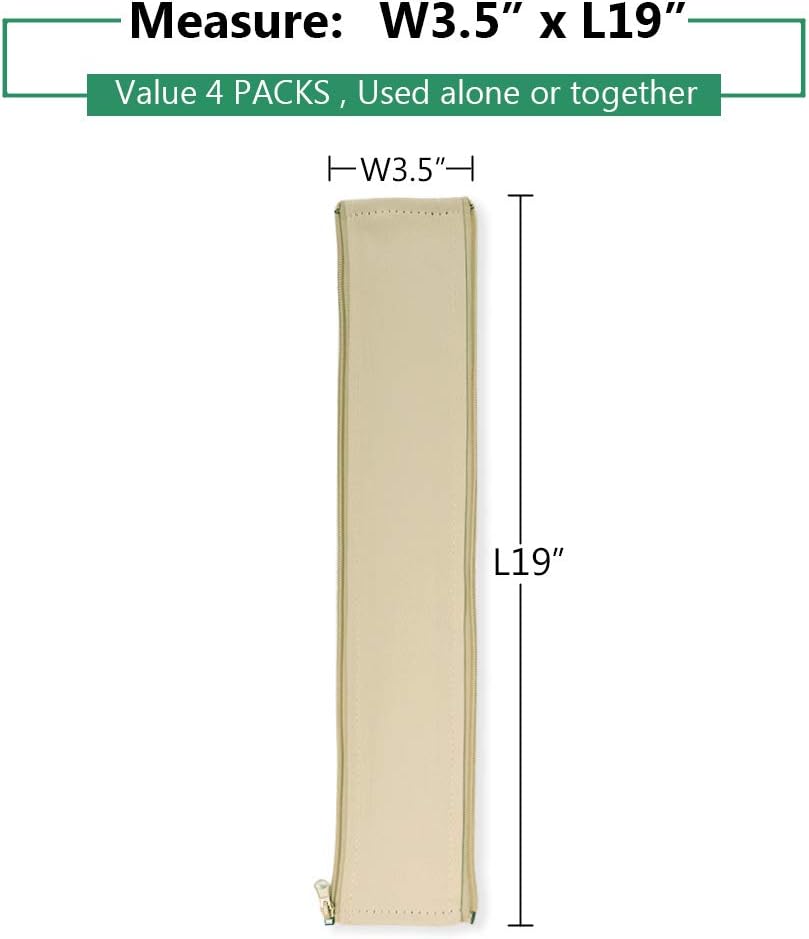 StangH Cable Management kit Sleeve Organizer, 19 Inch, 4 Pieces -Beige