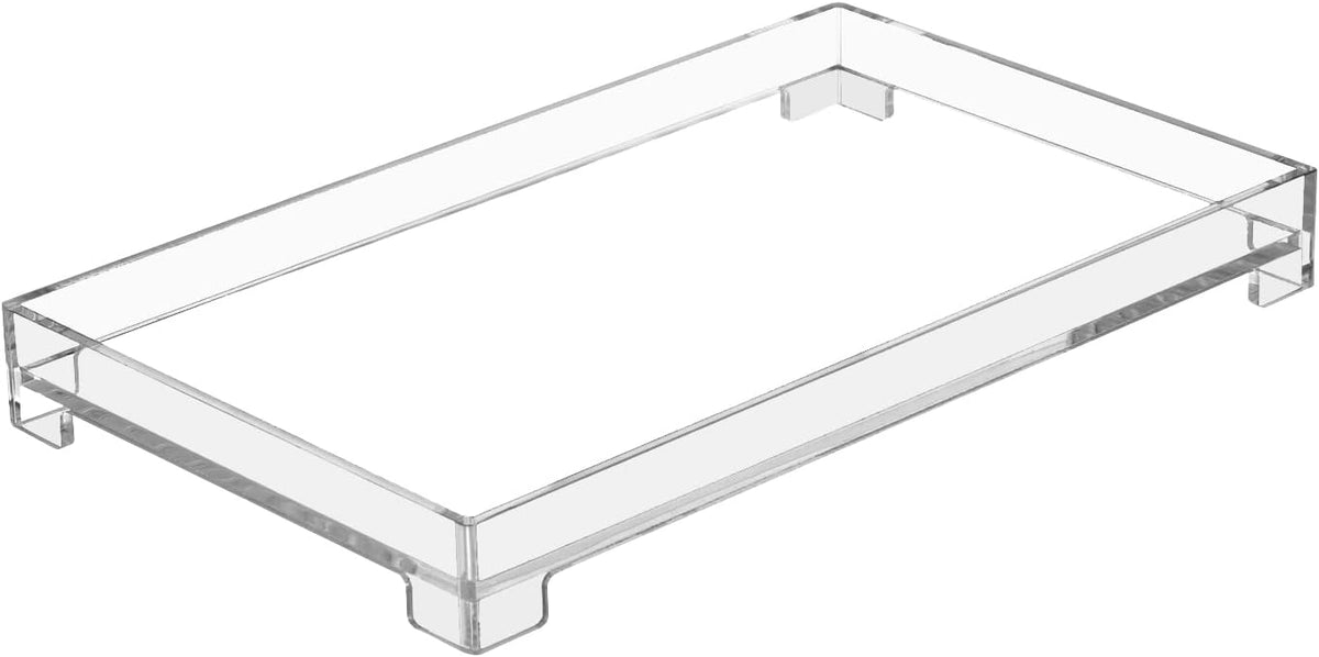 Vanity Bathroom Tray Acrylic Clear Rectangle Decorative Organizer, Medium