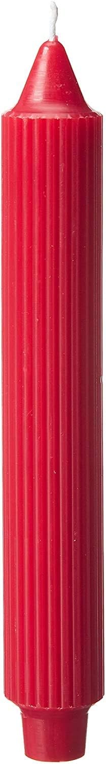 Root 4-Count Unscented Grecian Collenette Candles, 9-Inch, Red