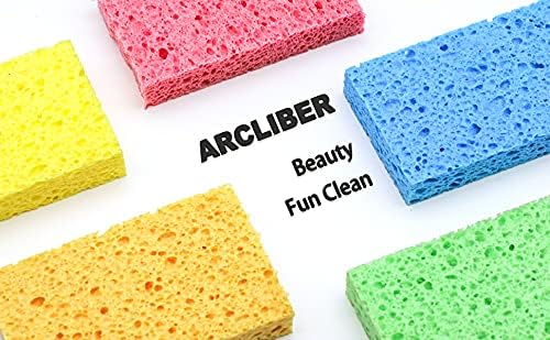 ARCLIBER 12 Pack Cellulose Scrub Sponges Non-Scratch Heavy Duty Kitchen