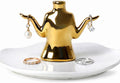 Gold Jewelry Holder with Tray, Ceramic Ring Dish, Earring Stand