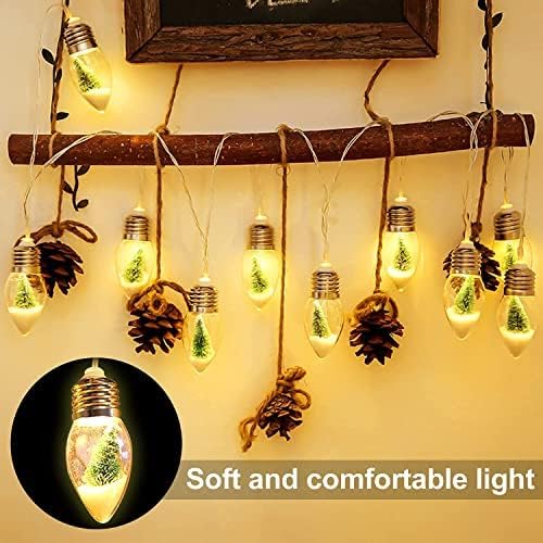 13FT Christmas Tree Snow Globe String Lights, 20 LED Clear Bulbs Christmas Tree String Lights for Bedroom, Wedding, Table Decoration, Outdoor Garden Party, Home Party Decorate(2 pcs)