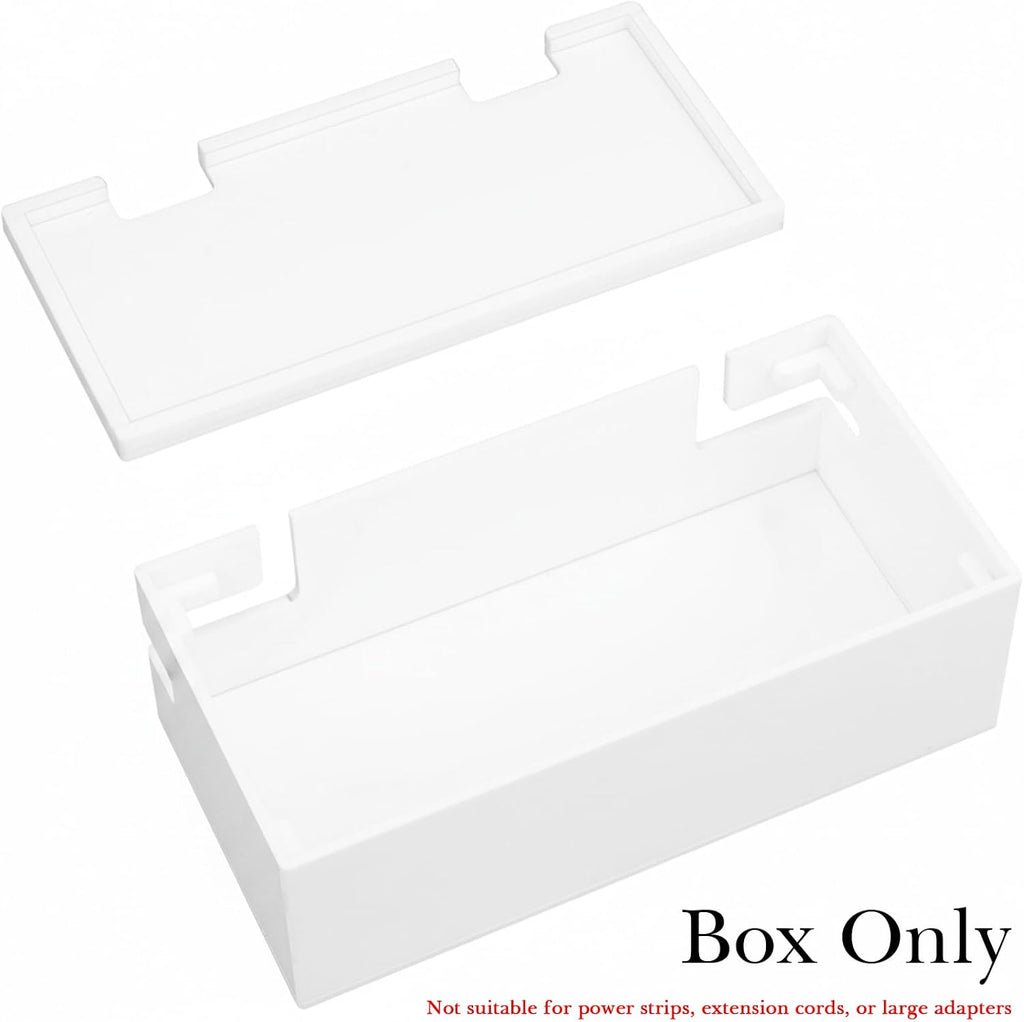 Linkidea Compact Bathroom Cable Organizer Box for Electric Toothbrush Chargers, Small Cord Hider Storage Case, Acrylic Countertop Wire Management (White)