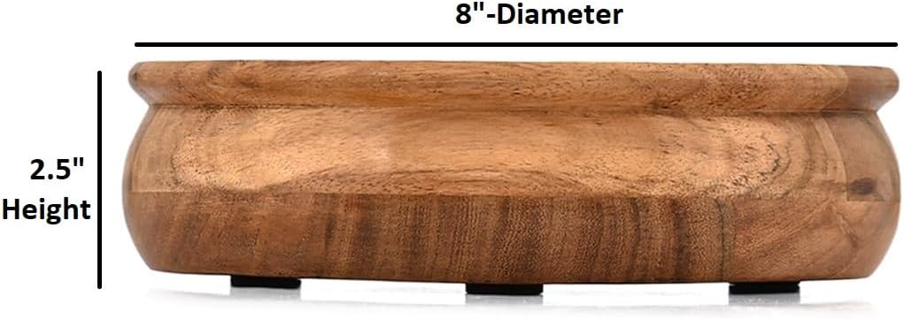 Decorative Bowl Acacia Wood Wooden Catchall Bowl for Entryway, Coffee Table, or Kitchen Counter (8" x 8" x 2.5")