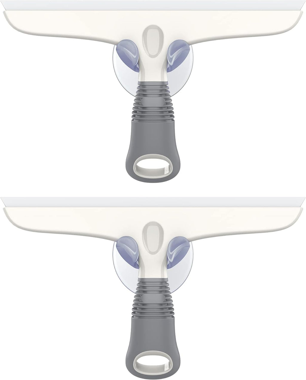 MR.SIGA Silicone Squeegee for Shower Doors, 10 inch, White & Gray, 2 Pack