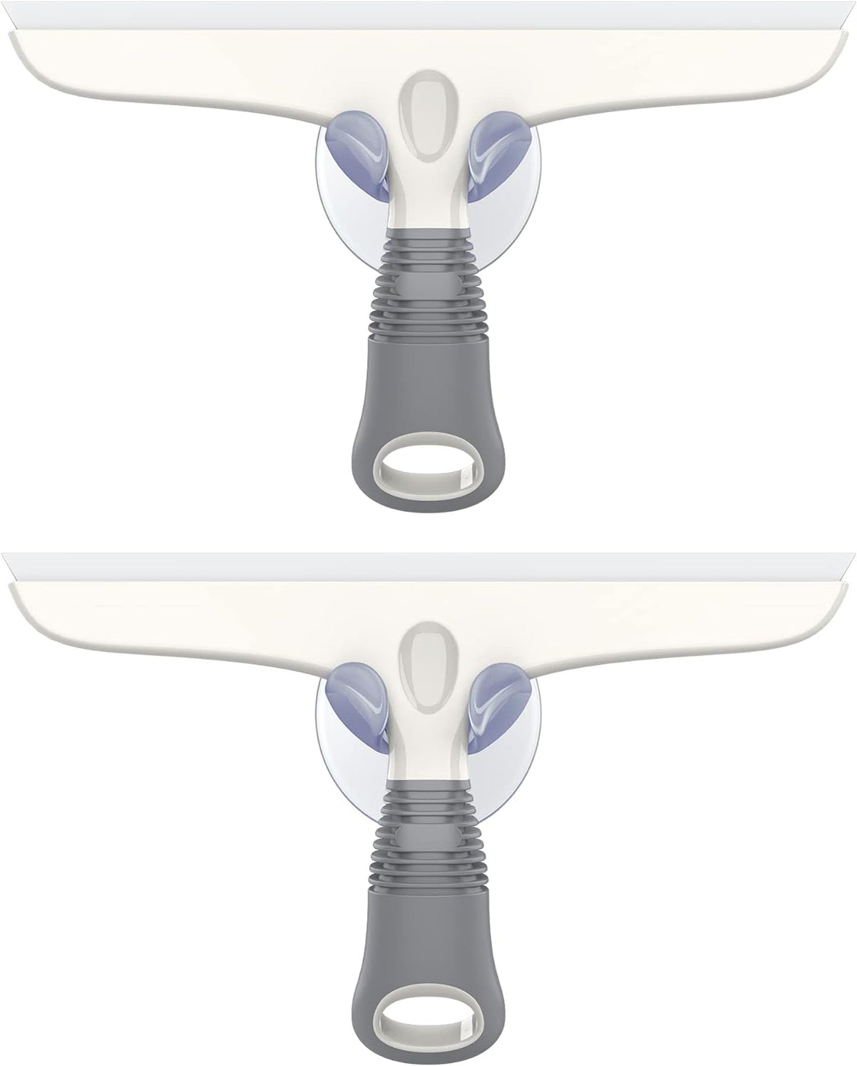 MR.SIGA Silicone Squeegee for Shower Doors, 10 inch, White & Gray, 2 Pack