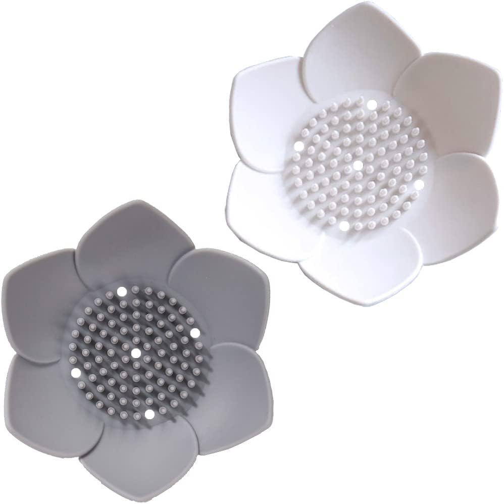 2 Pack Silicone Soap Tray Dishes Soap Holder Saver Draining Bathroom Shower Sink Bathtub