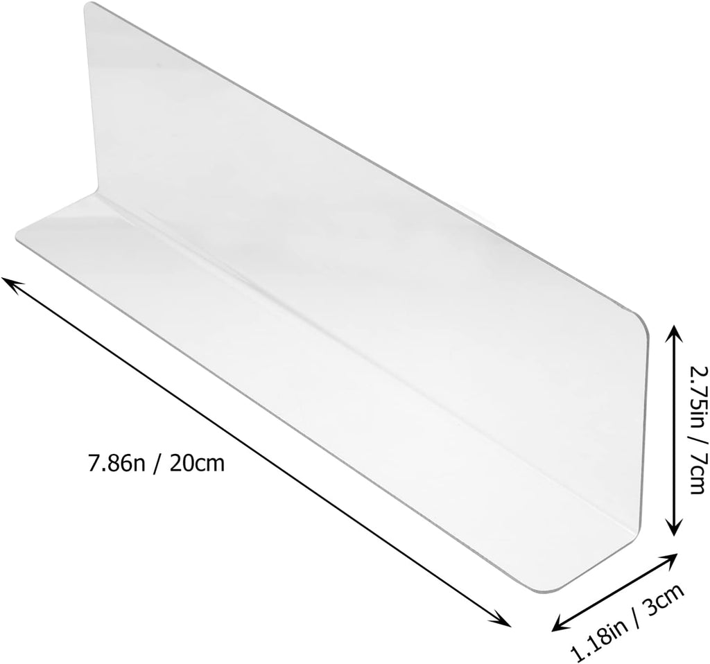 ULTECHNOVO 10pcs Clear Shelf Dividers for Shelves, 7.86" Long Clear Pharmacy Shelf Dividers L Shape Separator Thicken Clapboard for Commodity Classification for Cabinets Shelf Store