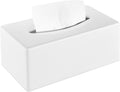 Y-in Hand Tissue Box Cover, Rectangular Facial Tissue Holder with Bottom, Decorative Storage Box for Bathroom Vanity, Countertops, Dressers, Night Stand, Car, RV, Parlors and Offices - White