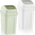 Sumind 2 Pcs 1.8 Gallon Small Trash Can with Swing Lid, Green and Beige