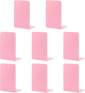 MSDADA Bookends, Book Ends for Book Shelves, Book Ends for Heavy Books,Metal Bookend Supports, Modern Minimalist Style Bookend, Pink(4Pairs)