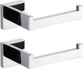 TASTOS Polished Chrome Toilet Paper Holder SUS304 Stainless Steel, Modern Square Half Open Bathroom 5 inch TP Holder Wall Mount Rustfree Tissue Roll Dispenser for Washroom Kitchen 2 Pack