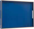MAONAME Royal Blue Decorative Tray, Rectangular Serving Tray with Handles