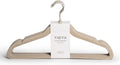 Vayra Home Velvet Hangers – Non-Slip Clothes Hangers for Closet Organization – Neutral Beige, Strong Hold, Matte Hook – Adult (Set of 10)