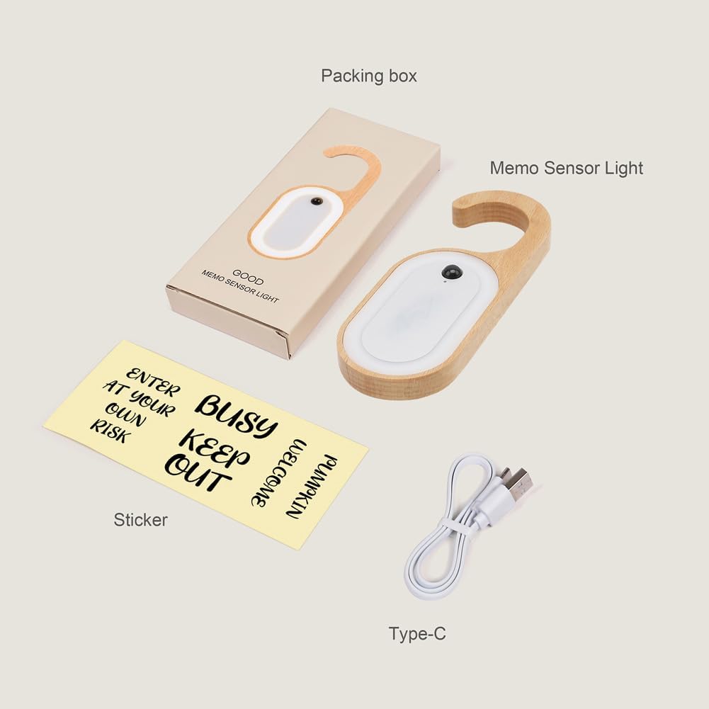 Hotel Door Sign Night Light with Motion Sensor, Rechargeable