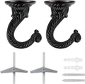 Heavy Duty Ceiling Hooks, Hanging Plants, Swag Hook (2, Black)