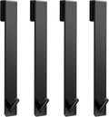 Kontoyo Shower Door Hooks(10 Inch),Extended Over Door Hooks for Bathroom Frameless Glass Shower Door,Stainless Steel Towel Hooks,Heavy Duty Rack Hooks for Robe,Towel-4 Pack-Black