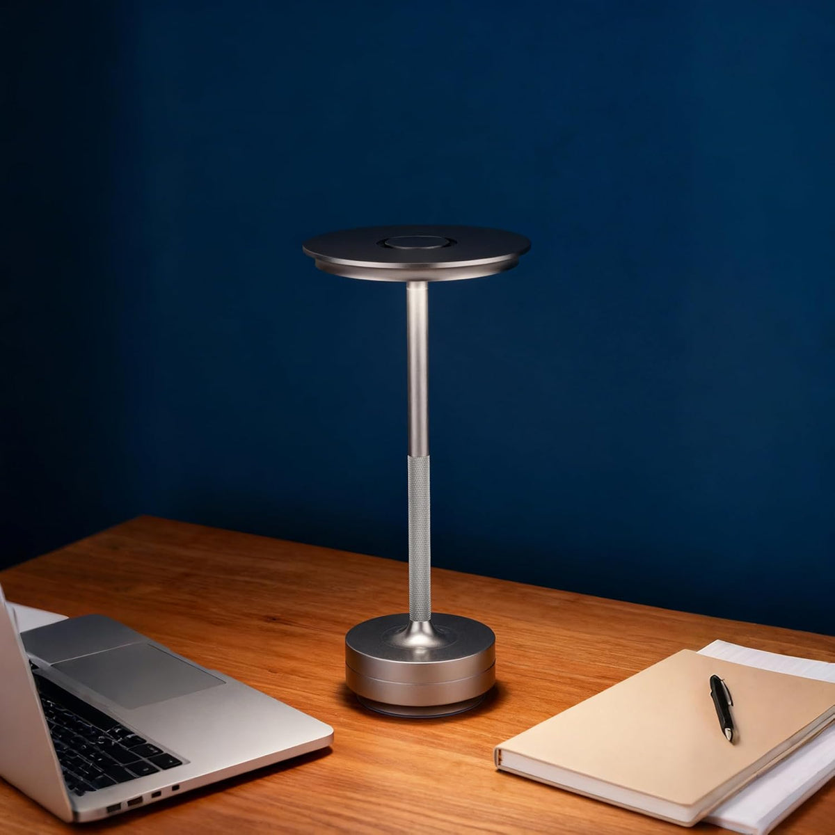 UdoUto Cordless Table Lamp Rechargeable, Silver