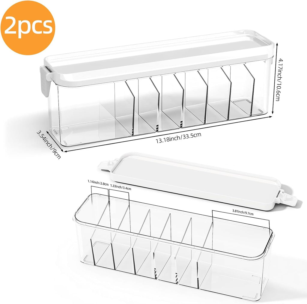 2 Pack Cable Organizer Box with Lid, Charge Cord Storage Organizer
