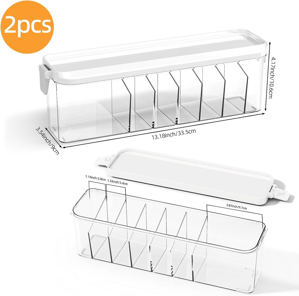 2 Pack Cable Organizer Box with Lid, Charge Cord Storage Organizer