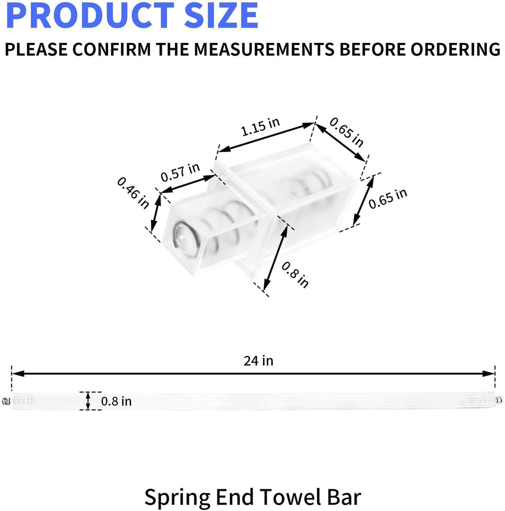 24 Inch Bathroom Towel Bar Replacement Rod with Adjustable Spring Loaded