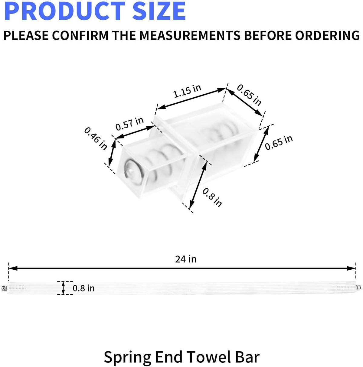 24 Inch Bathroom Towel Bar Replacement Rod with Adjustable Spring Loaded