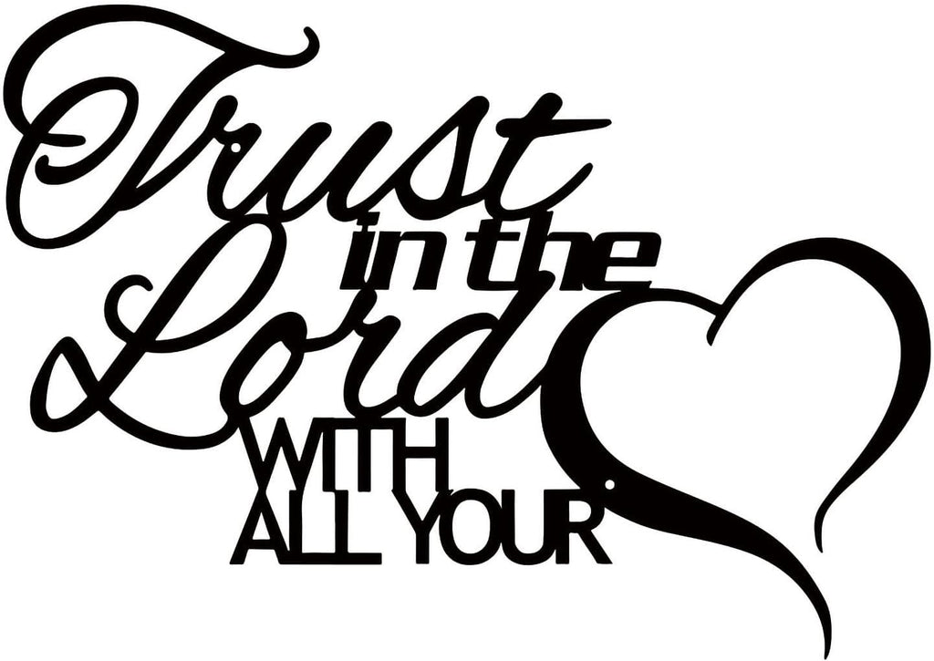ESTART Trust in the Lord with all Your Heart Metal Wall Decor Sign