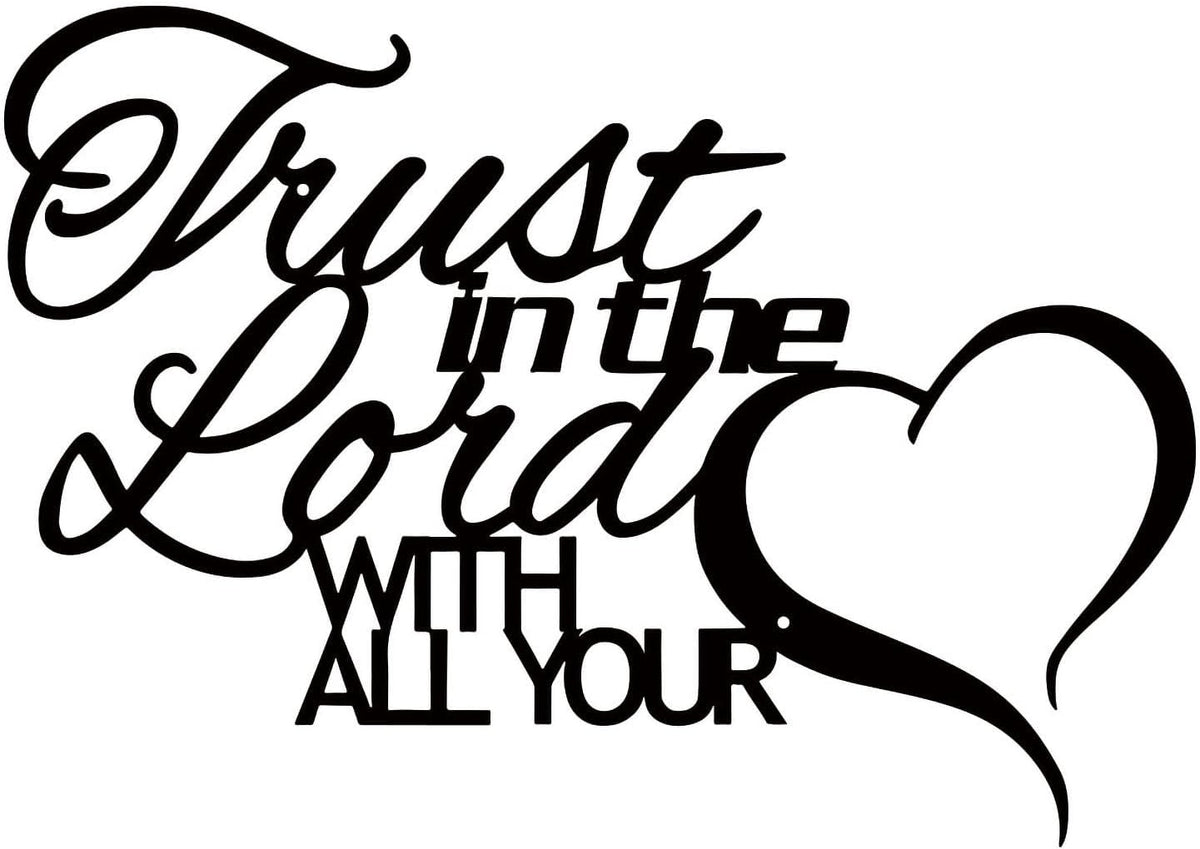 ESTART Trust in the Lord with all Your Heart Metal Wall Decor Sign